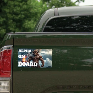 Alpha on Board Bumper Sticker - Water & UV Resistant Bumper Sticker - Picture 1 of 3