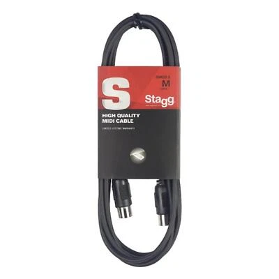 Stagg 1m 5 Pin Midi DIN Stecker auf DIN Stecker Kabel PC Tastatur Controller Synth