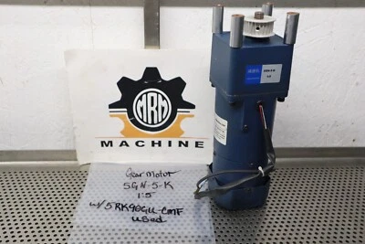 5RK90GU-CMF AC motor 90W 220V 50/60Hz W/ 5GN-5-K Gear Motor 1:5 Used See Pics - Image 1 of 4