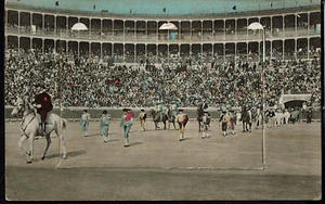 CPA Carte postale avec dix mini photos une corrida VM77335ok - Picture 1 of 3