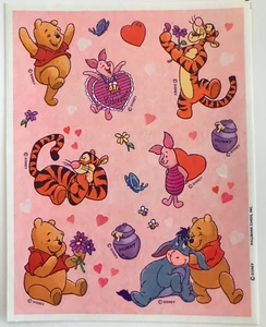 VTG Stickers Hallmark Winne The Pooh Valentine Hearts & Flowers  NEW - Picture 1 of 1
