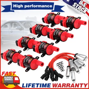 8x High Performance Ignition Coil & Wires Set For Chevy Silverado GMC 5.3L UF271 - Picture 1 of 21