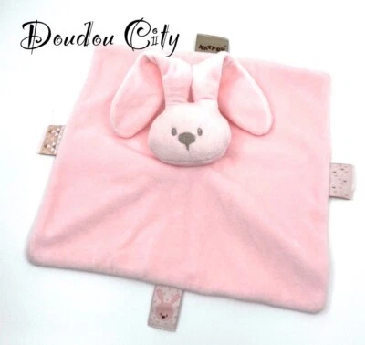 2732🌟Doudou Plat Lapin Nattou Lapidou Rose Bonbon Doux - Photo 1/3