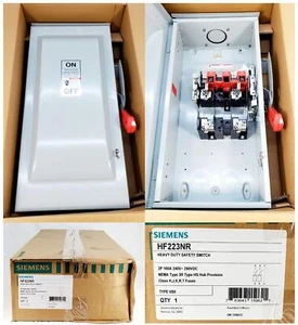 Siemens HF223NR 100 Amp - 2 Pole - 240 volt 3 Wire Fused Heavy Duty Switch New - Picture 1 of 7