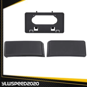 Front Bumper License Plate Bracket + Guards Pads Cap Fit For 2009-2014 Ford F150 - Picture 1 of 10