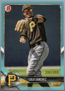 2018 Bowman Draft Sky Blue Paper BD-52 Lolo Sanchez Pirates #'d 390/499 - Picture 1 of 2