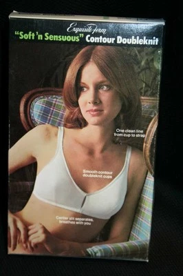 Sujetador 36 B De Colección Años 70 Nuevo de Lote Antiguo Nylon Contorno Cerradura Suave y Sensual Forma Exquisita P3789  Foto 1 de 4