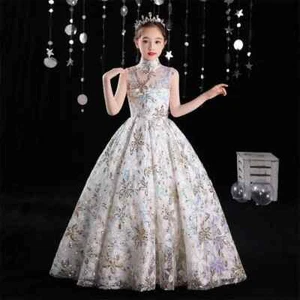 Luxury Birthday Party Dress Girls Sequin Long Evening Gowns Formal Maxi Dresses - Picture 1 of 18