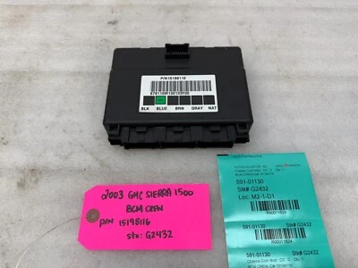 03 04 Chevrolet GMC 1500 2500 DURAMAX BODY CONTROL MODULE BCM 15198116 - Image 1 of 4