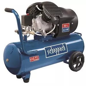 230V AIR COMPRESSOR OIL-LUBRICATED 50LT DOUBLE CYLINDER SCHEPPACH HC53DC - Picture 1 of 6