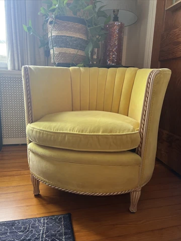 Velvet Channel Back Tub/Barrel Chair Cover