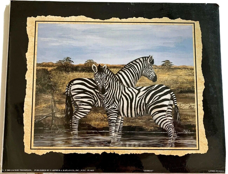 ZEBRAS LITHO Art Print Home Decor Wall Art Poster-8" X 10"-NEW-SEALED - Image 1 of 1