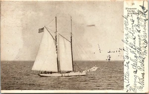 Pleasure Yacht Atlantic City New Jersey Postcard UND Sail Boat 1907 - Picture 1 of 2