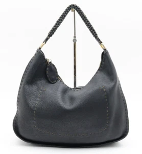 FENDI [Rang A] Selleria Half Moon Leder eine Schultertasche Hobo Handtasche schwarz authentisch - Bild 1 von 13
