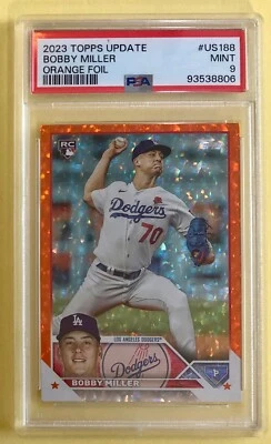 2023 Topps Update #US188 Bobby Miller /299 Orange ~ PSA 9 - Image 1 of 2