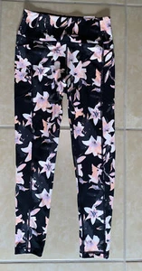 Legging Victoria's Secret Activo Cintura Alta Negro con Flores Rosa Talla 6 Nuevo con Etiquetas - Imagen 1 de 6