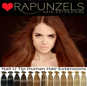 20" Keratin vorgebunden U Nagelspitze menschlich gerade Haarverlängerungen - 16 FARBEN - Bild 1 von 26
