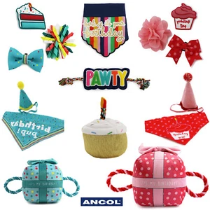 Dog Puppy Birthday Party Supplies Ancol Hat Bandana Collar Accessories Tug Toy - Picture 1 of 27