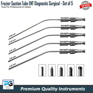 ENT Frazier Suction Tubes Diagnostic Aspirator 5 Types of Tips Removing Fluid - Picture 1 of 6