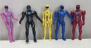 Power Rangers Movie Team Action Figures Lot Of 5 Pink Black Blue Yellow Red 5”
