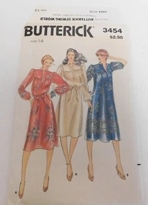 Vintage 1980’s Butterick Cut Pattern 3454 Dress Size 14 bust 38 - Imagen 1 de 2
