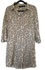 MG Paris Silk collection khaki Shirtdress size large Giraffe Print