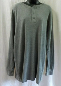 Beverly Hills Polo Club Men Thermal Henley Size 2 XL NWT Grey Cotton Blend Long - Picture 1 of 12