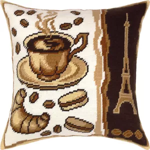 DIY Nadelkissen-Set "Frühstück in Paris" 16"x16" / 40x40 cm - Bild 1 von 3