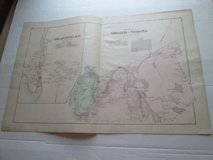 ONE (1) 1881 MAP, ORLAND VILLAGE, ORLAND & VERONA #4, 1881 COLBY'S COUNTY. ATLAS - Picture 1 of 4