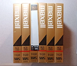 6 - Maxell - HGX-Gold Videocassette - T-120 - 6 Stunden Aufnahme - leer - unbenutzt - Bild 1 von 3