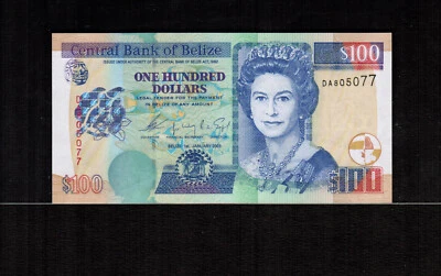 Belize $100 DOLLARS 2003 Gem UNC - SCARCE! - Image 1 of 2