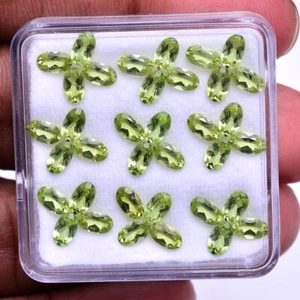 VVS 36 Stück Natürlich Peridot Unbehandelt 5mm 3mm Oval Facettiert Schliff Lose - Bild 1 von 4