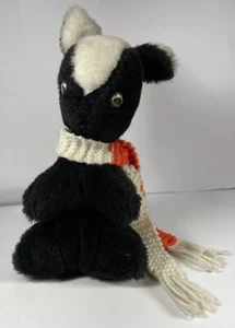 Vintage Skunk Plush Doll Handmade 11” Tall Stuffed Animal 1950s RARE - Foto 1 di 8