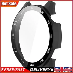 PC Tempered Glass Case Screen Protector Cover for Huawei Watch GT5 46mm (Black) - Zdjęcie 1 z 10