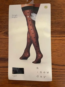 Schwarze Overknee strukturiert, Größe M/ Large, schwarze Punkte, Overknee, sexy, - Bild 1 von 4