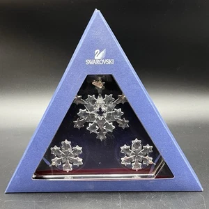 SWAROVSKI 2004 Primer Juego de Adornos Estrella de Cristal Copo de Nieve 682961 Caja Retirada - Imagen 1 de 14