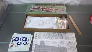 Vtg Guillows .20-.49 Engine B-25 Mitchell Airplane Kit #805 Wood WWII Aircraft - Picture 1 of 19