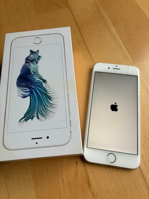 iPhone 6S 128GB Silver mit OVP, defekt: Display mit Sprung, Akku defekt - Bild 1 von 4
