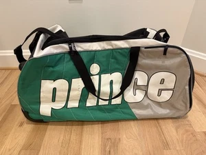 PRINCE Tennis Bag Luggage Wheels Travel Shoulder Strap Green White - Picture 1 of 9