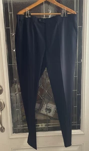 Calvin Klein Mens Skinny fit Dress Pants 38 / 32 Navy Blue Solid Stretch - Picture 1 of 4