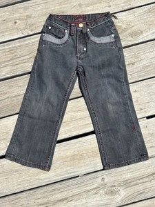 Boys COOGI Gray Black Denim Y2K Jeans Size 4 Trendy Kids - Picture 1 of 11