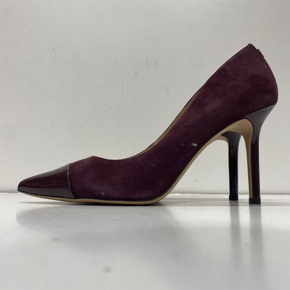 Lauren Ralph Lauren Mujer Lindella 11424 F19 Borgoña Cuero Tacones Talla 9B Foto 1 de 4