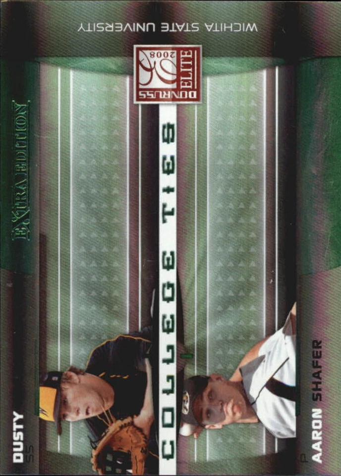2008 Elite Extra Edition College Ties Green #17 Dusty Coleman/Aaron Shafer /1500 - Image 1 of 2