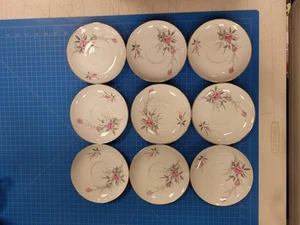 Golden Rose Fine China Japan Saucers Set 9 Floral Design 5.5" Diameter - Picture 1 of 6