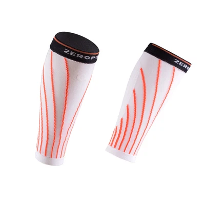 ZEROPOINT PRO RACING CALF SLEEVES - WHITE DEVILS ORANGE - SAVE 75% - Image 1 of 3