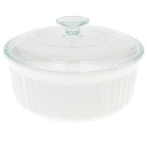 CorningWare FS5 1.5qt French White Casserole Dish & G-5C French White Glass Lid - Picture 1 of 6