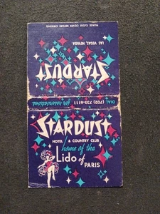 Stardust Hotel & Country Club Lido of Paris Matchbook Cubierta No Striker - Imagen 1 de 1