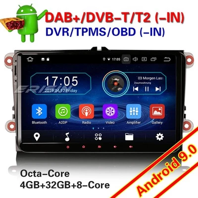 8-Kern 9" Android 9 Autoradio Navi Für VW Golf Polo Caddy Skoda Passat 4GB+32GB - Bild 1 von 4