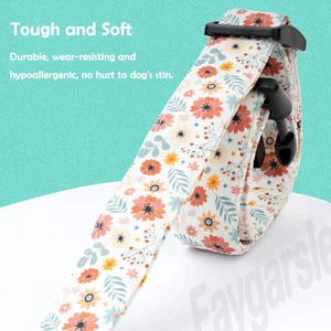 Cotton Designer Dogs Collar Cute Flower Dog Collars for Girl Female Small Med... - Picture 1 of 12