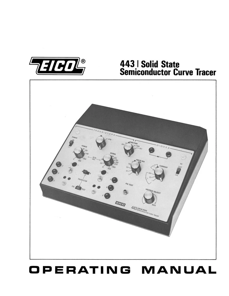 EICO 443 Semiconductor Curve Tracer Manual de instrucciones Foto 1 de 1